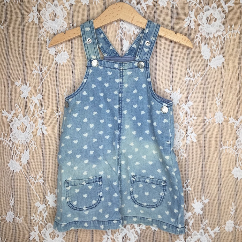 H&M Distressed Denim Overall Dress